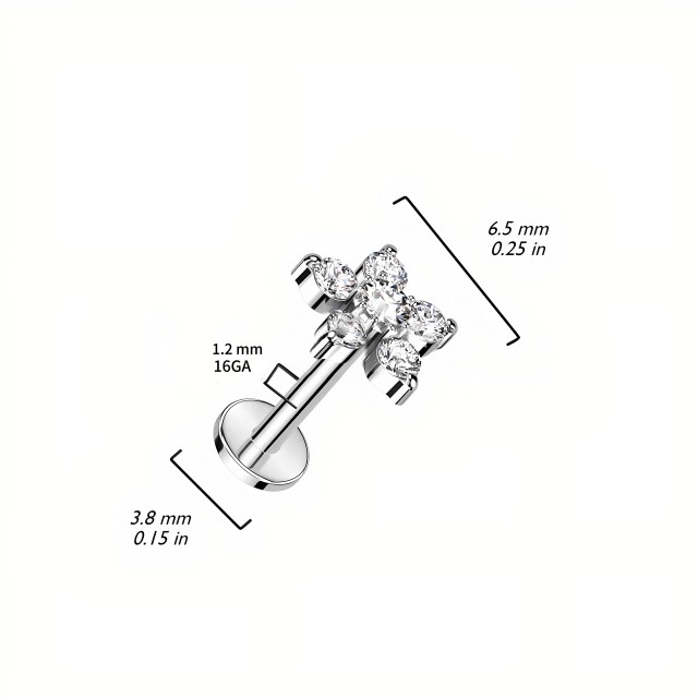 Piercing uhan zvezdica srebrne barve