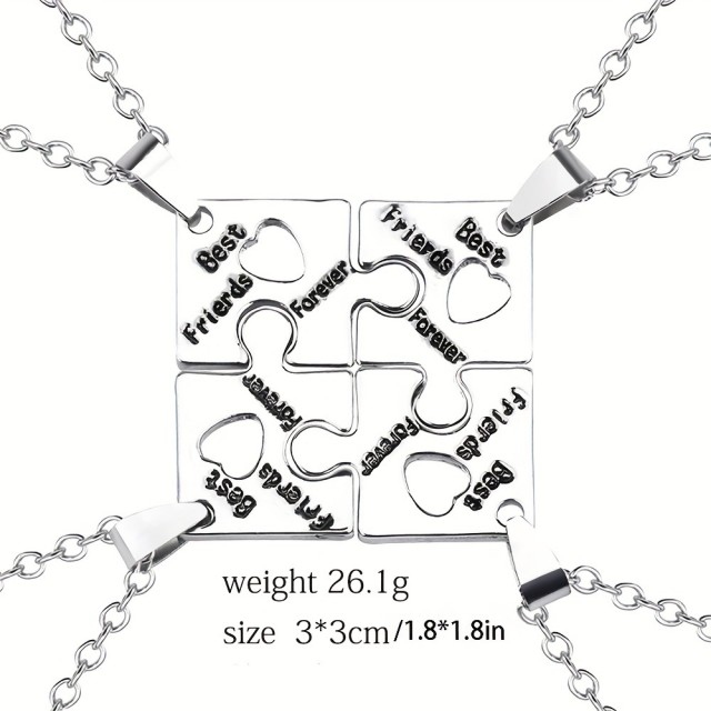 4 delna verižica v srebrni barvi BEST FRIENDS FOREVER