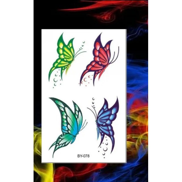 Komplet pisanih tatujev metulji BY-078